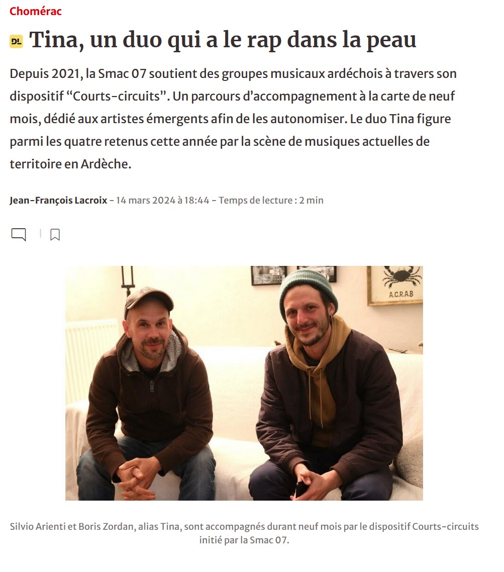 Article Dauphiné Libéré T.I.N.A