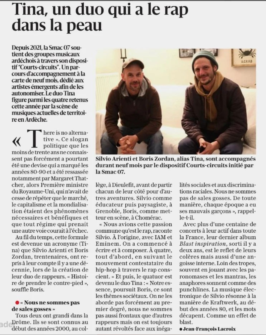 Tina un duo qui a le rap dans la peau